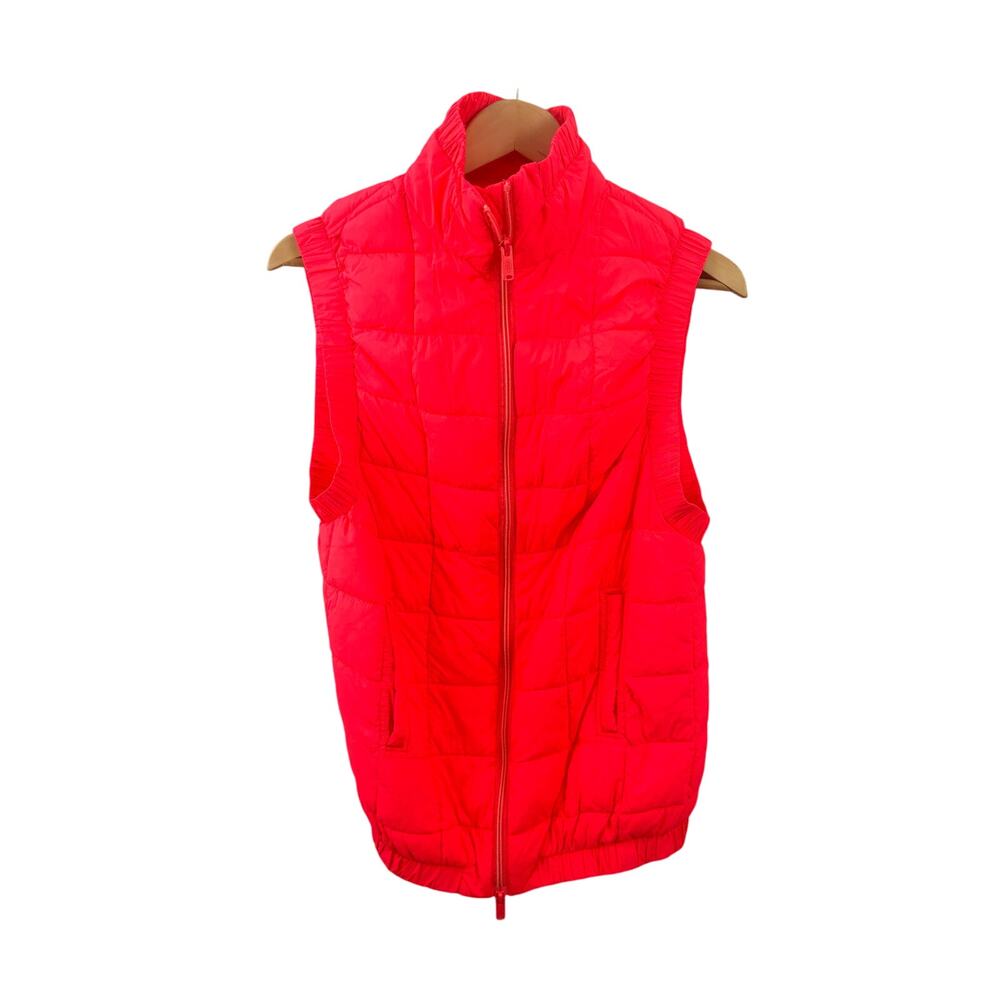 NWT FP Movement Neon Coral Quilted Puffer Vest Zip Front XS